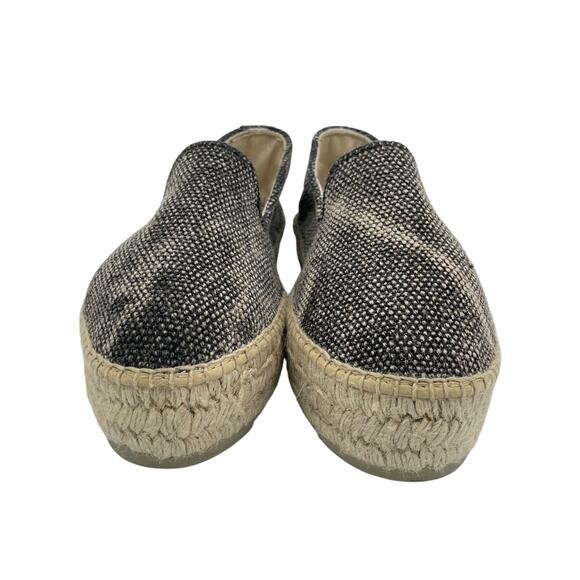 Manebi Double Sole Black Beige Two Tone Slip On Platform Espadrilles Flat Shoes - Picture 4 of 10